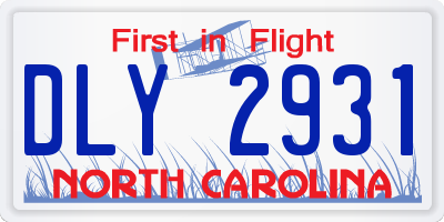 NC license plate DLY2931
