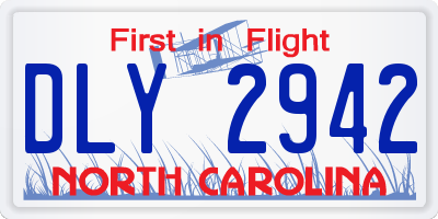 NC license plate DLY2942
