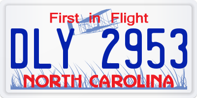 NC license plate DLY2953