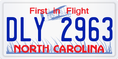 NC license plate DLY2963