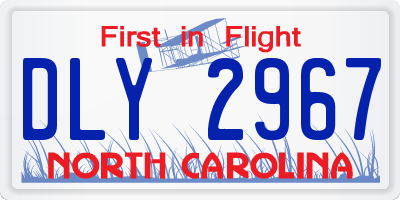 NC license plate DLY2967