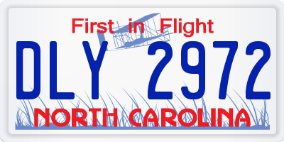 NC license plate DLY2972