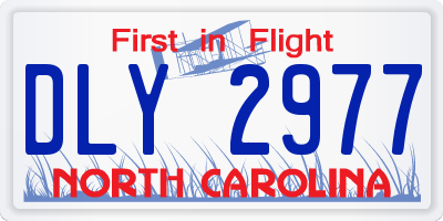 NC license plate DLY2977