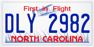 NC license plate DLY2982
