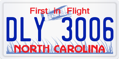 NC license plate DLY3006