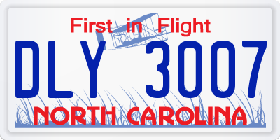 NC license plate DLY3007