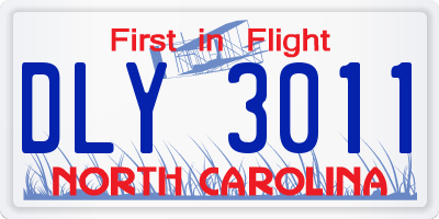 NC license plate DLY3011
