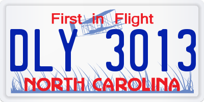 NC license plate DLY3013
