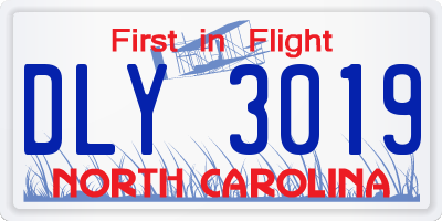 NC license plate DLY3019