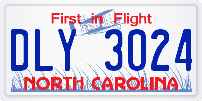 NC license plate DLY3024
