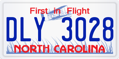 NC license plate DLY3028