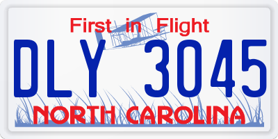 NC license plate DLY3045