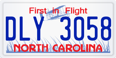 NC license plate DLY3058