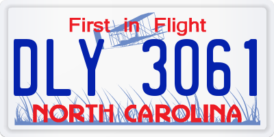 NC license plate DLY3061