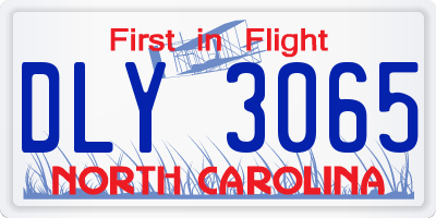 NC license plate DLY3065