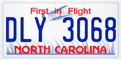 NC license plate DLY3068