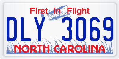 NC license plate DLY3069