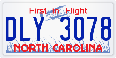 NC license plate DLY3078