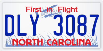 NC license plate DLY3087