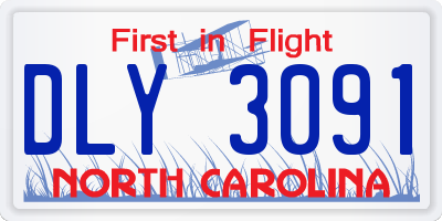 NC license plate DLY3091