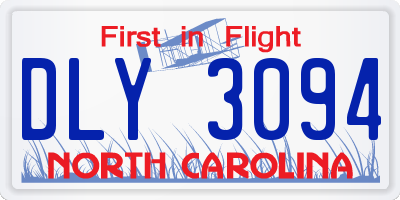 NC license plate DLY3094