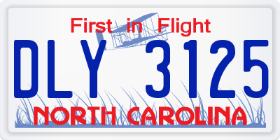 NC license plate DLY3125