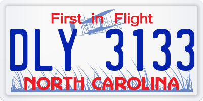NC license plate DLY3133