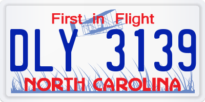NC license plate DLY3139