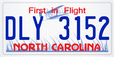 NC license plate DLY3152