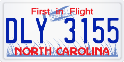 NC license plate DLY3155