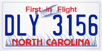 NC license plate DLY3156