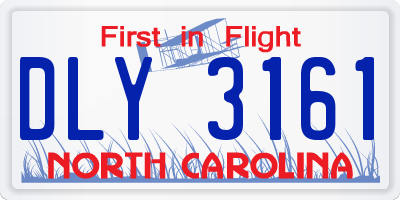 NC license plate DLY3161