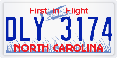 NC license plate DLY3174