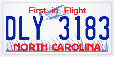 NC license plate DLY3183