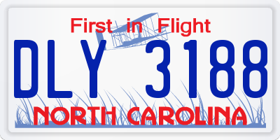 NC license plate DLY3188