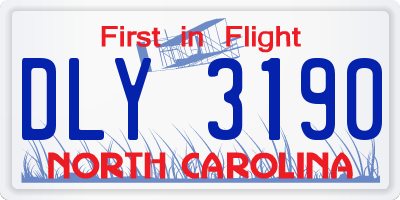 NC license plate DLY3190