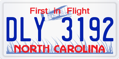 NC license plate DLY3192