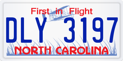 NC license plate DLY3197