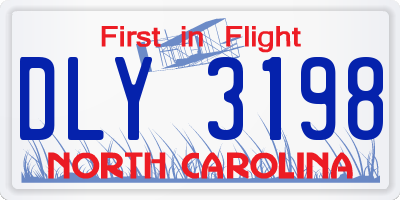 NC license plate DLY3198