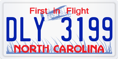 NC license plate DLY3199