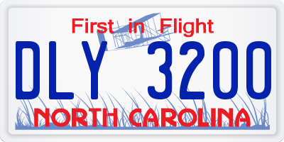 NC license plate DLY3200