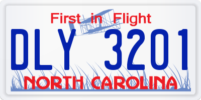 NC license plate DLY3201