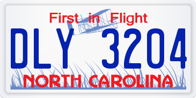 NC license plate DLY3204