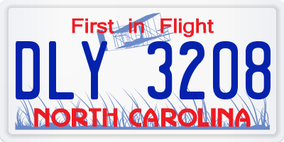 NC license plate DLY3208
