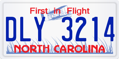 NC license plate DLY3214