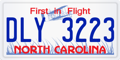 NC license plate DLY3223