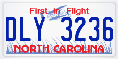 NC license plate DLY3236