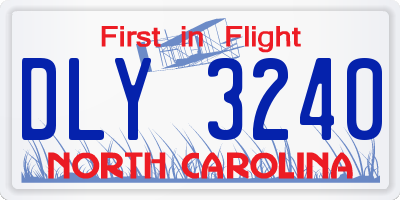 NC license plate DLY3240