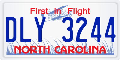 NC license plate DLY3244