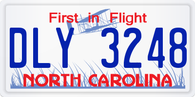 NC license plate DLY3248